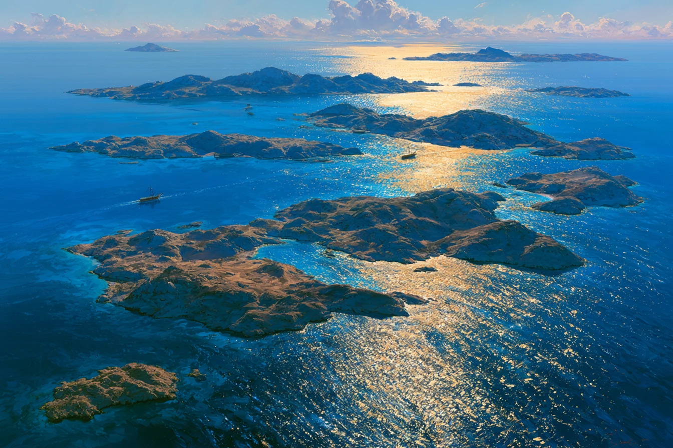 Aegean islands from above, Ancient Greece