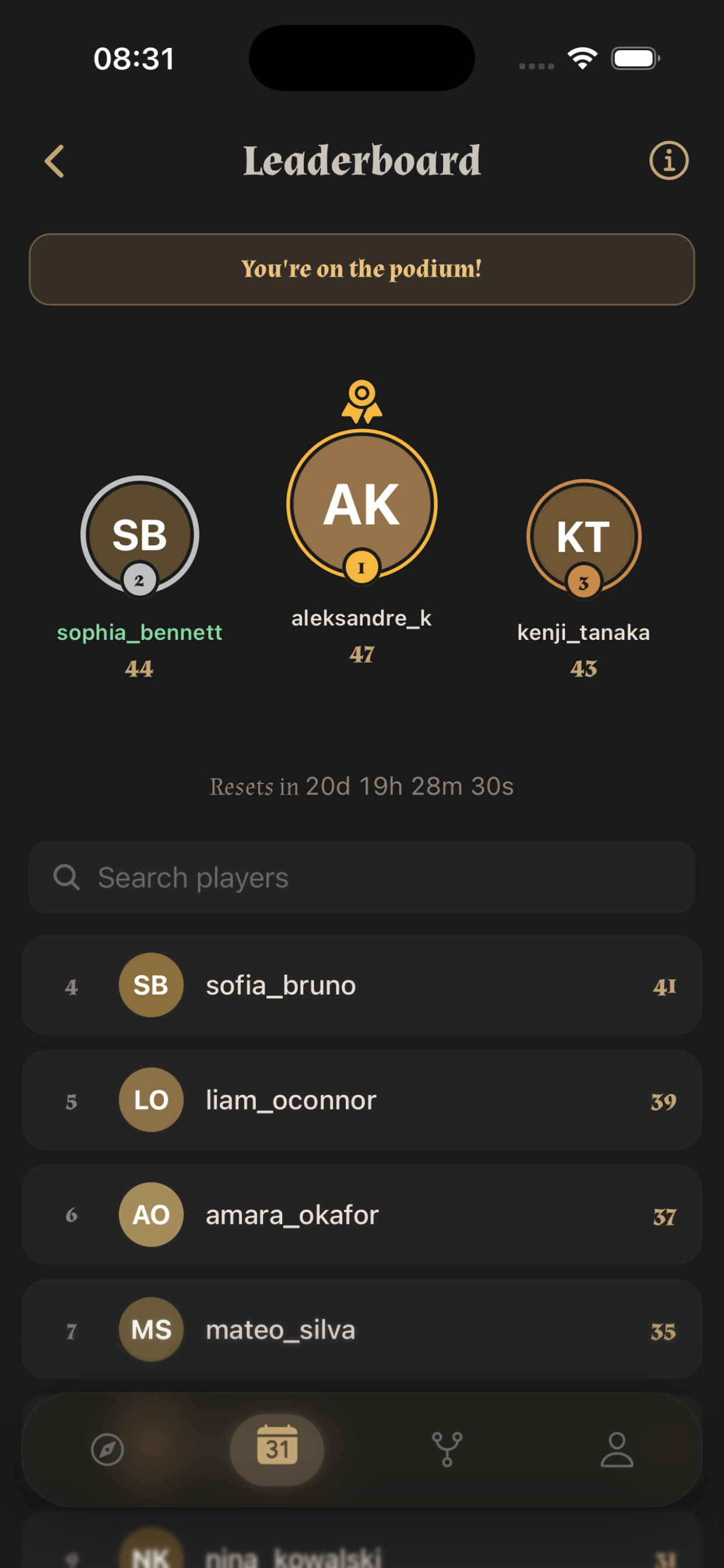The Epocha leaderboard